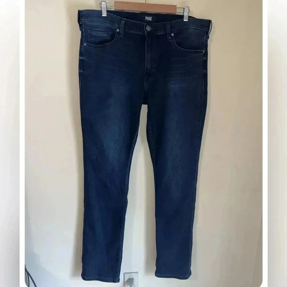 PAIGE Lennox Slim Fit Stretch Denim Jeans Men’s Size 38 Blue Designer - Picture 1 of 5